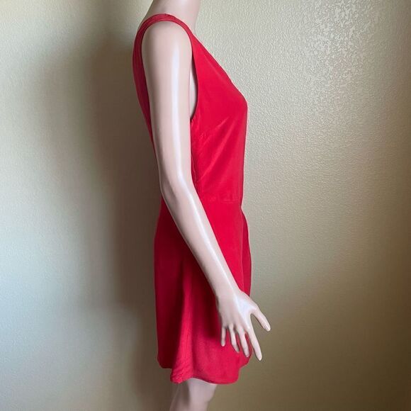 MM Couture One Shoulder Silk Mini Dress Red Medium - Picture 3 of 6
